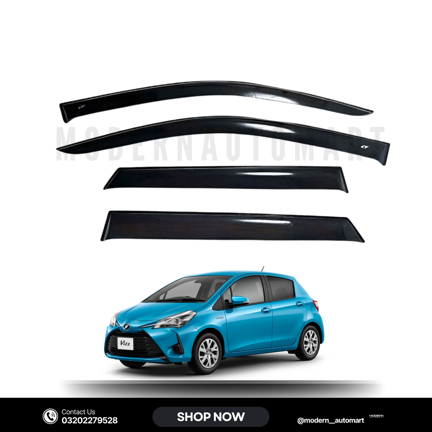 Toyota Vitz 2008–2020 High Quality TXR Sun Visors – 4 Piece Set