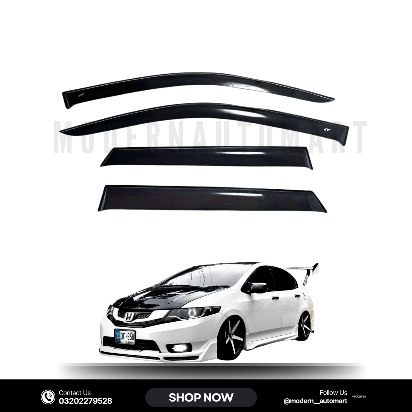 Honda City 2009–2020 High Quality TXR Sun Visors – 4 Piece Set