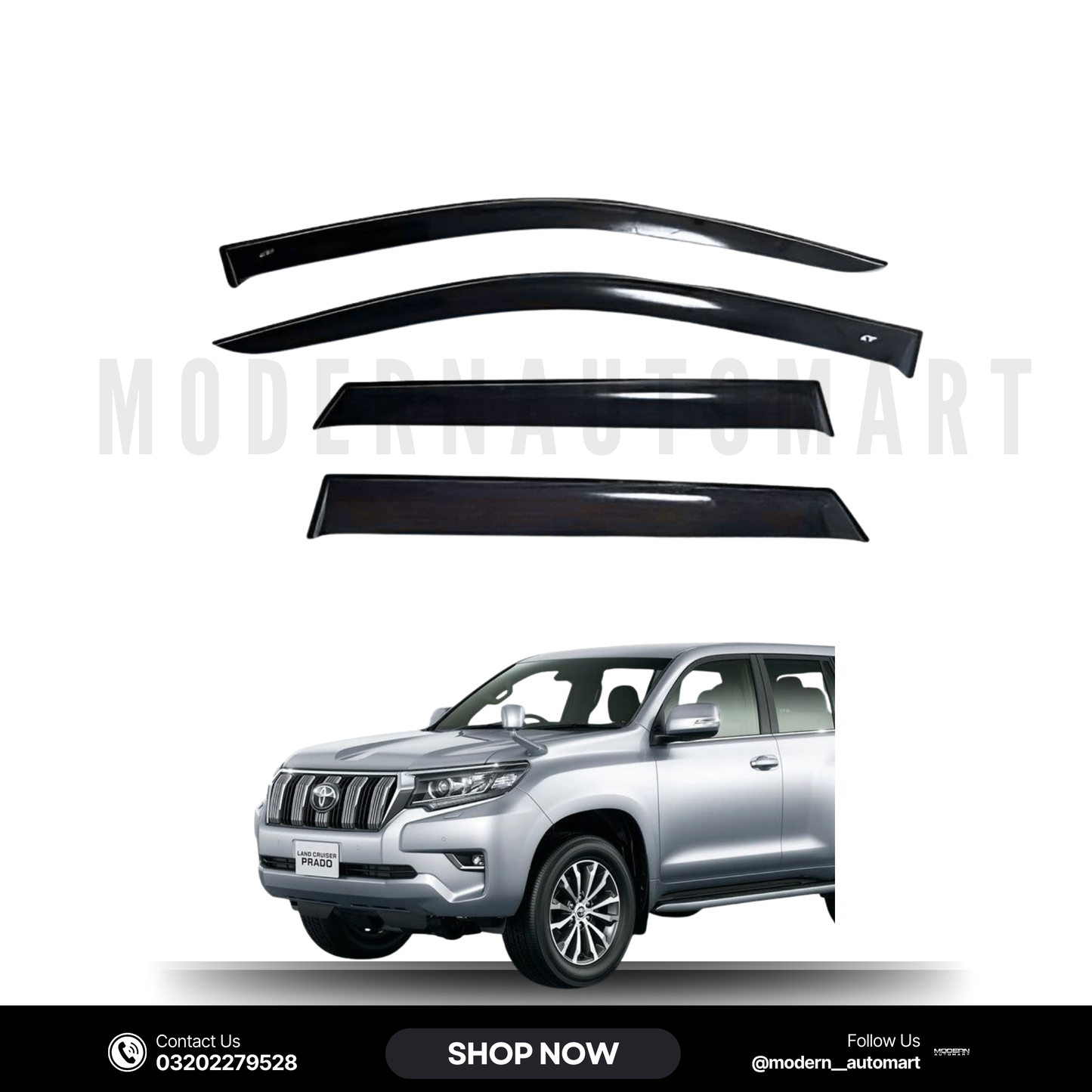 Toyota Prado 2009–2018 High Quality TXR Sun Visors – 4 Piece Set
