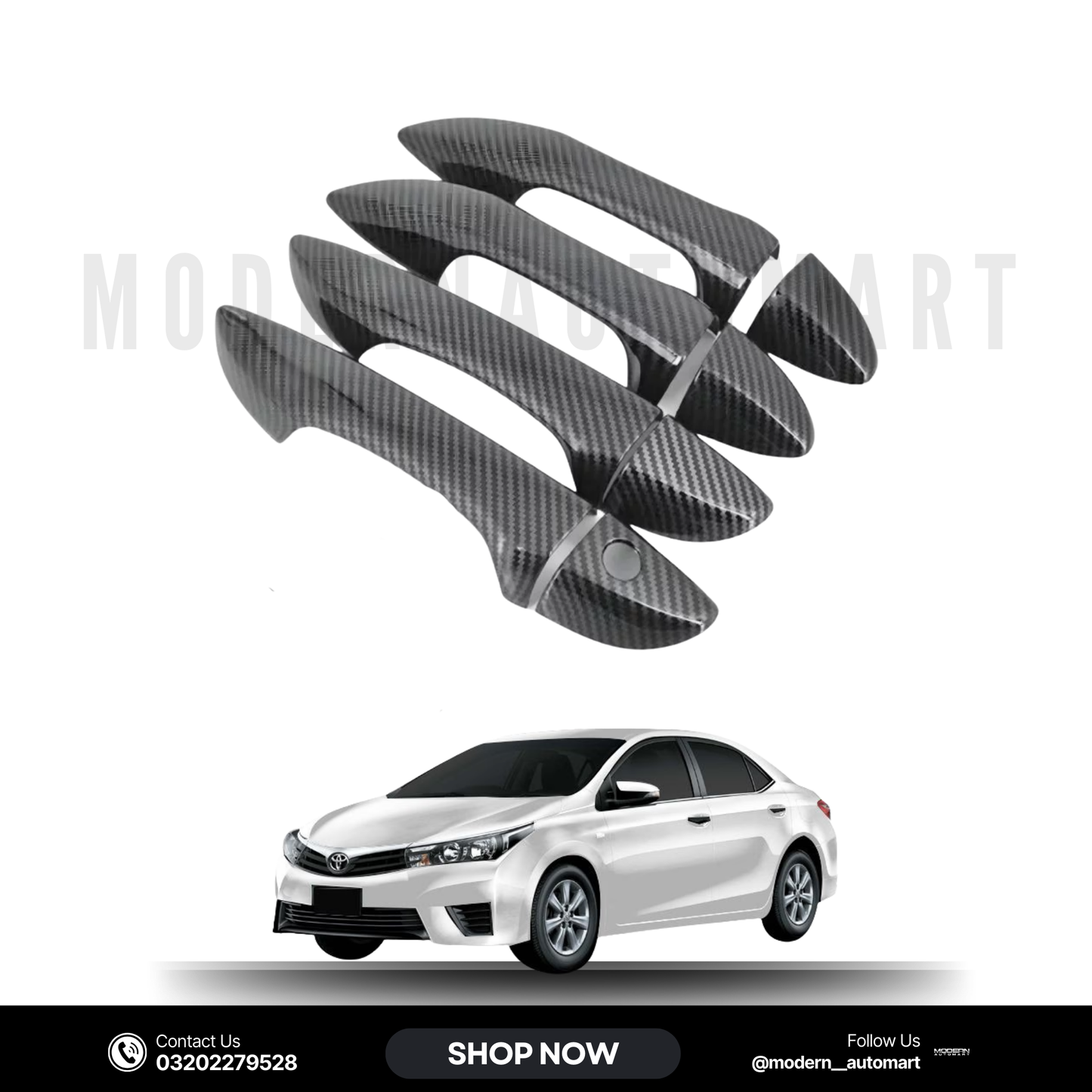 Toyota Corolla 2014–2016 Carbon Fiber Door Handle Covers