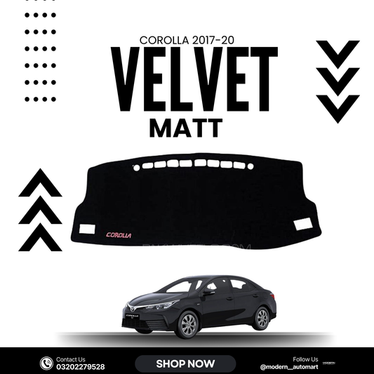 Toyota Corolla 2017–2020 High Quality Velvet Dashboard Mat
