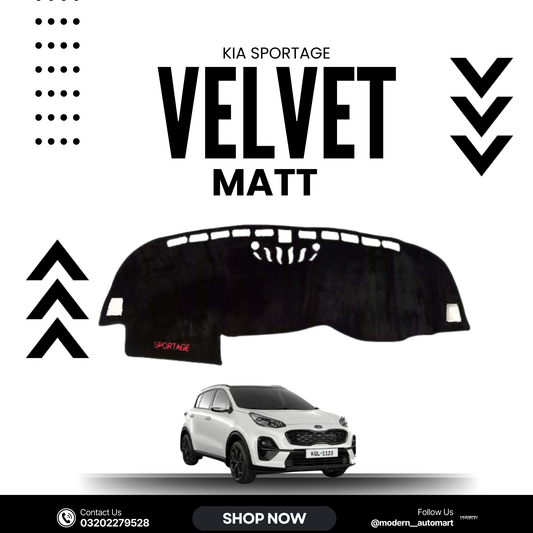 KIA Sportage 2016–2025 High Quality Velvet Dashboard Mat