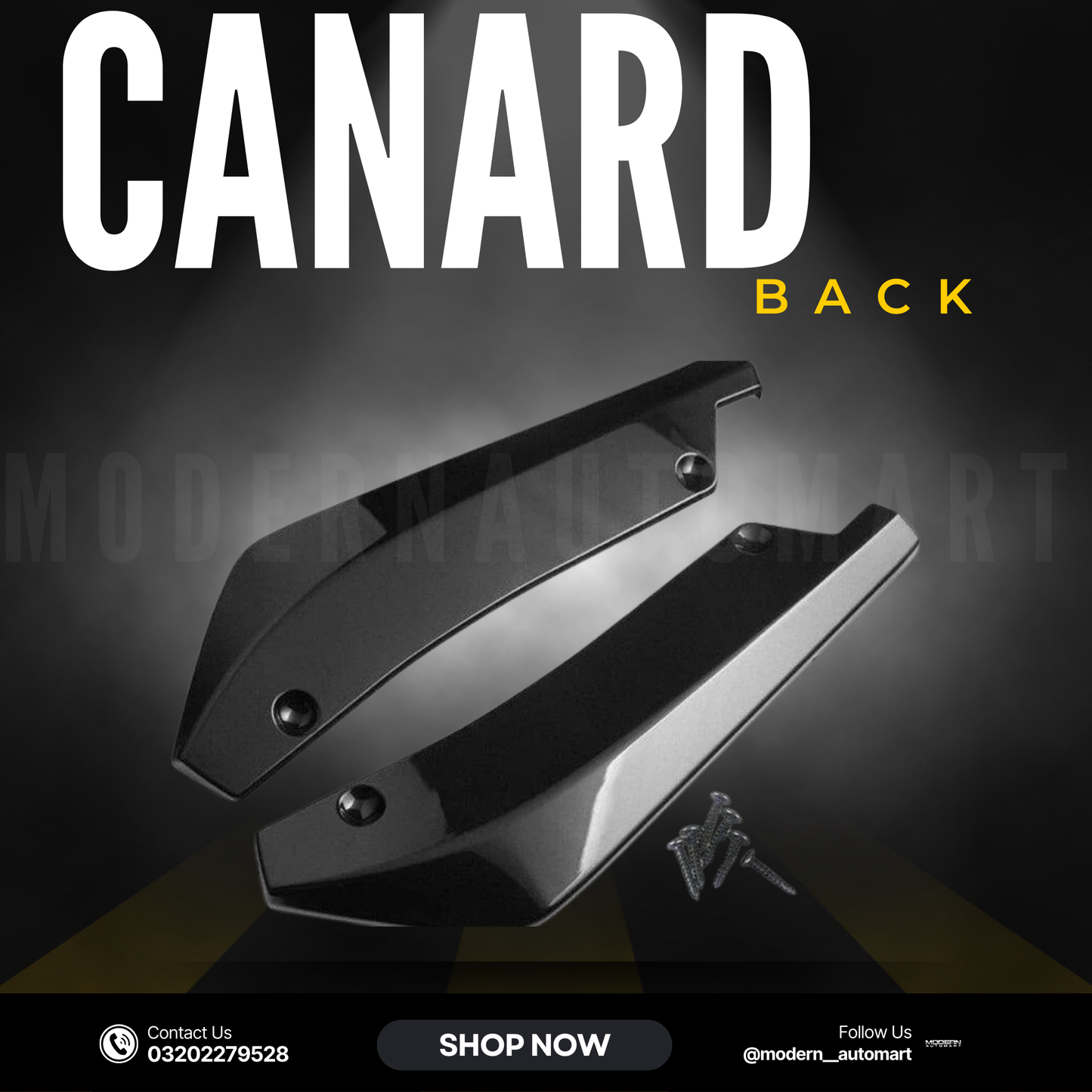 Universal Car Rear Bumper Fin Canard Splitter – 2pcs ABS Plastic