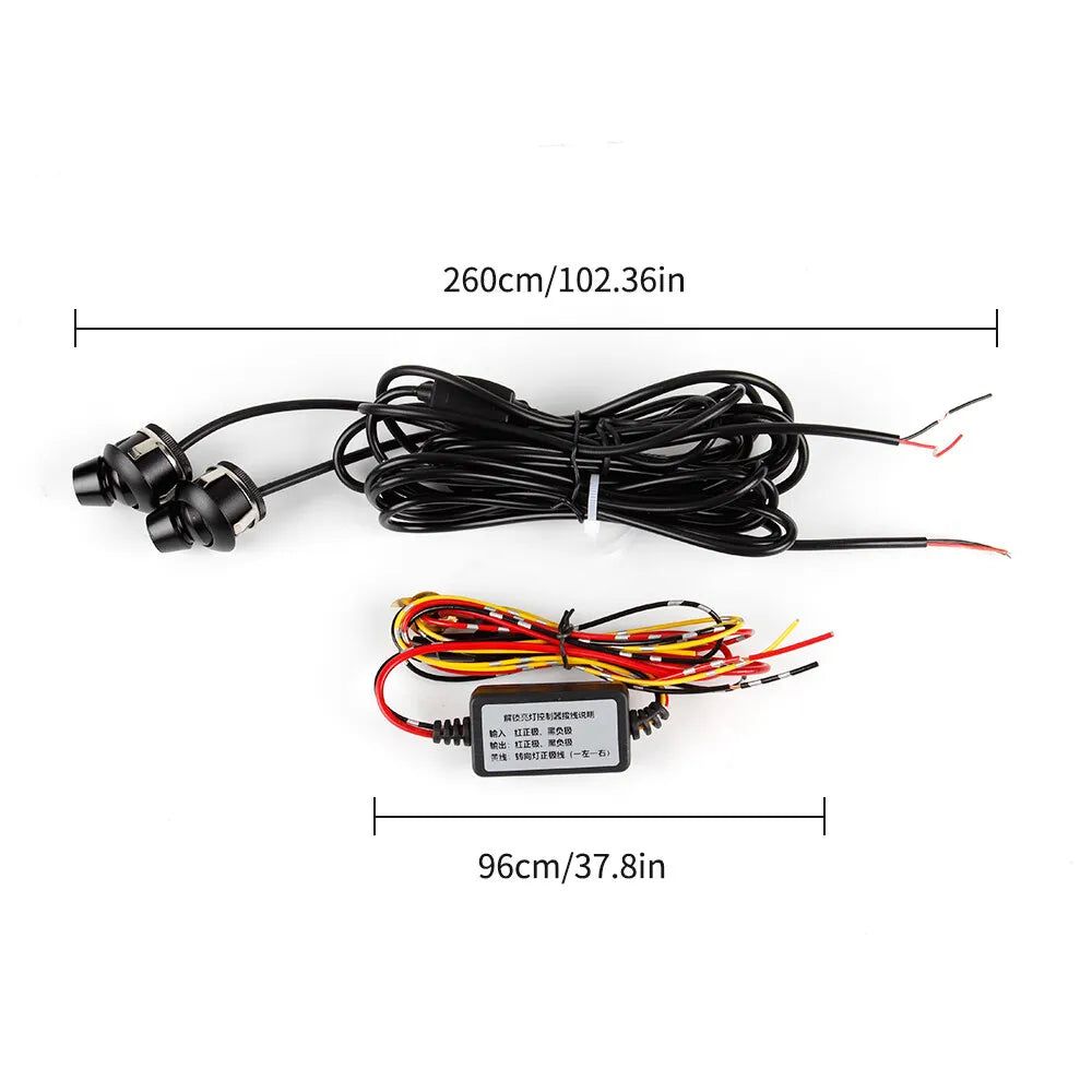 Universal Car Rearview Mirror Side LED Angel Wing Light Dynamic Projection Lamp (2 Pieces)