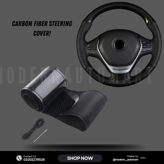 Carbon Fiber Hand Stitched Steering Wheel Cover – Premium Grip & Style