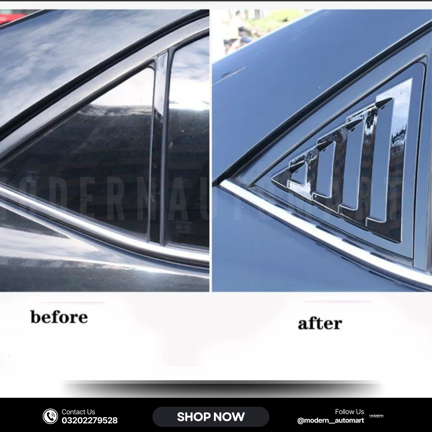 Toyota Corolla 2015-2022 Side Window Louver Shutter Covers – Black