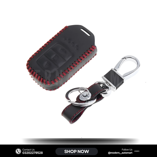 Honda Civic X Leather Key Remote Cover – 3 Button Smart Key Protector (2015–2019)