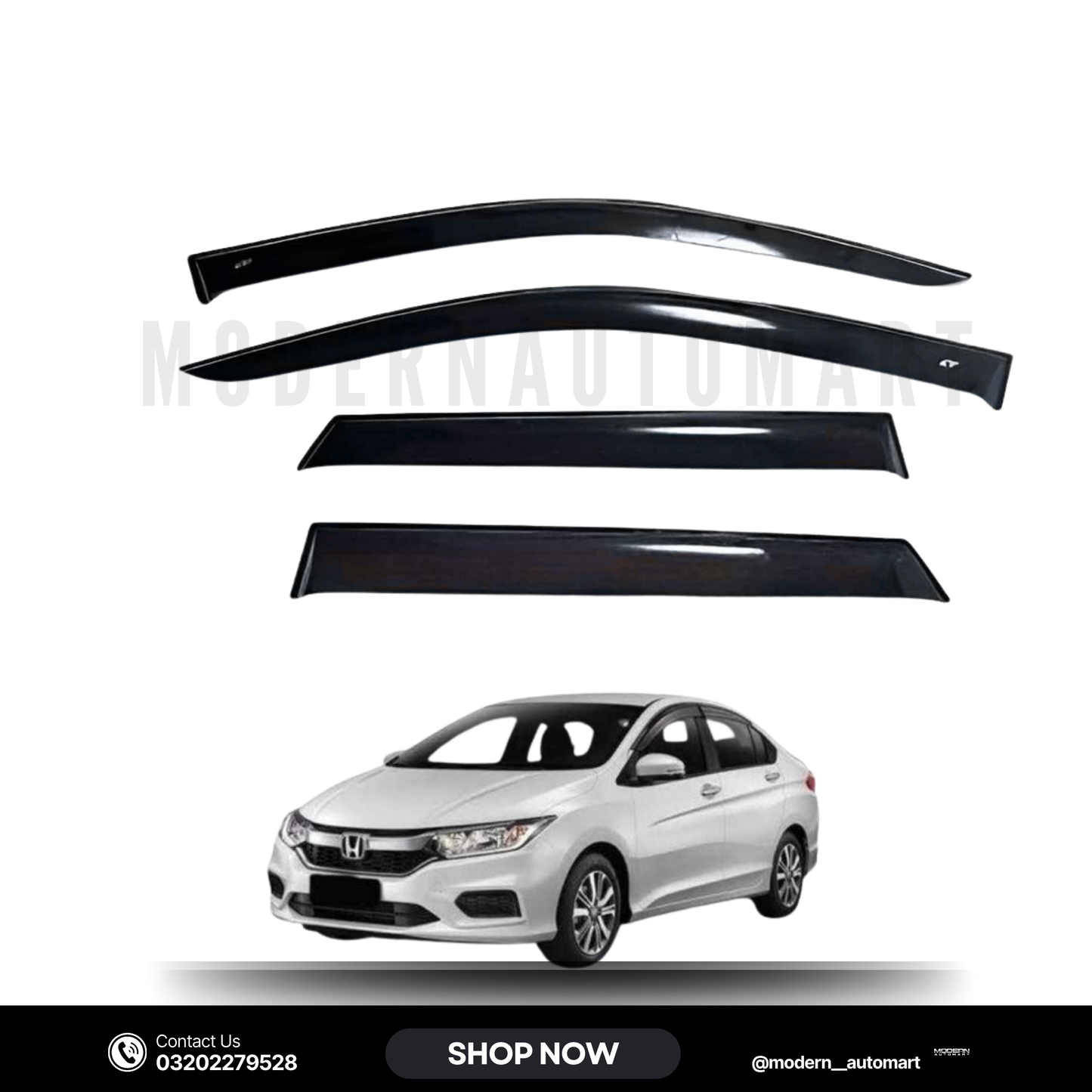 Honda City New Shape High Quality TXR Sun Visors – 4 Piece Set