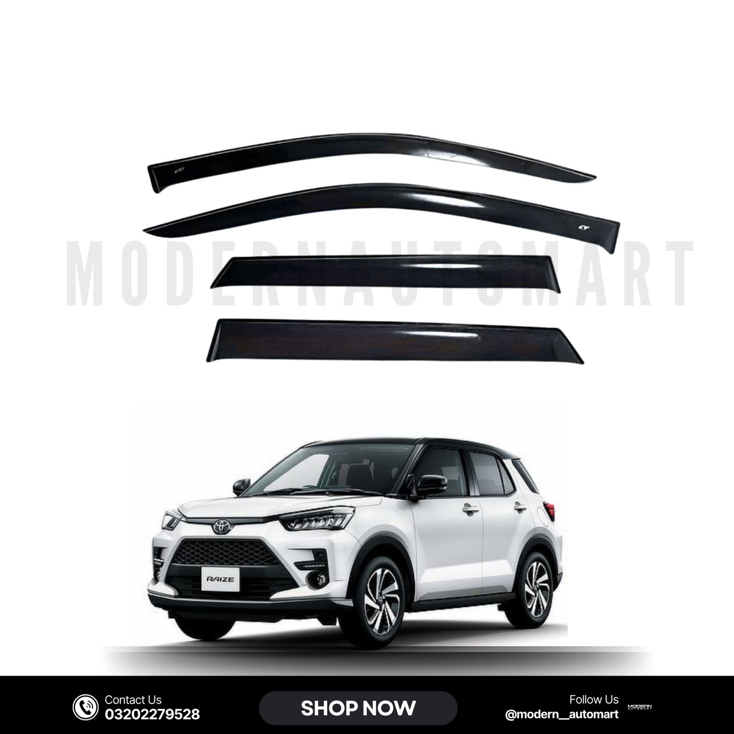 Toyota Raize High Quality TXR Sun Visors – 4 Piece Set