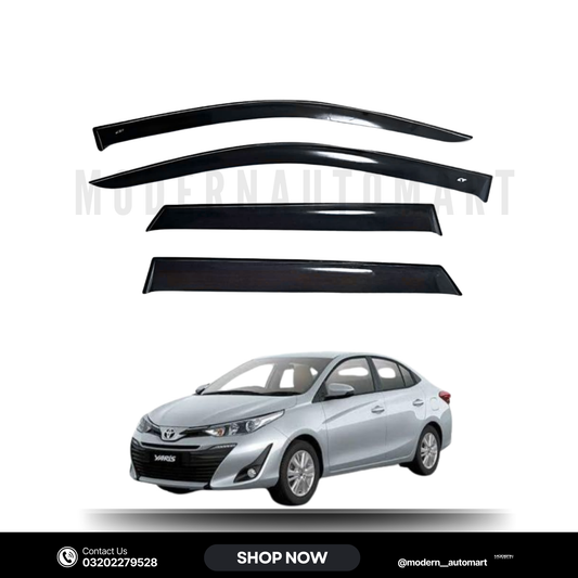 Toyota Yaris 2020–2023 High Quality TXR Sun Visors with Chrome Lining – 4 Piece Set