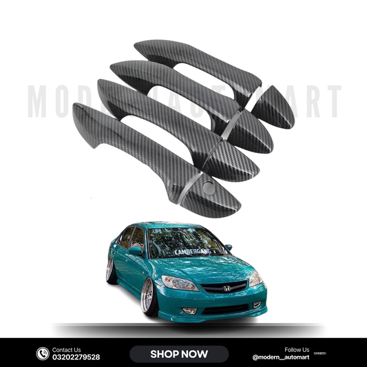 Honda Civic 2001–2005 Carbon Fiber Door Handle Covers