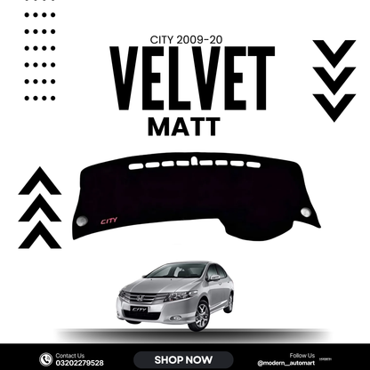 Honda City 2009–2020 High Quality Velvet Dashboard Mat