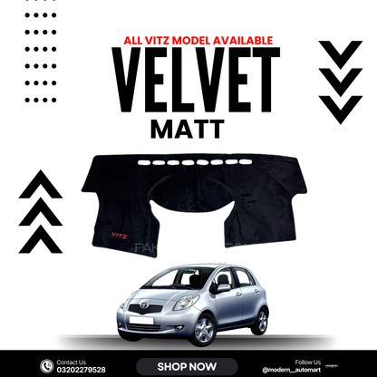 Toyota Vitz 2007–2012 High Quality Velvet Dashboard Mat