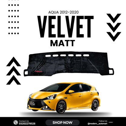 Toyota Aqua 2012–2020 High Quality Velvet Dashboard Mat