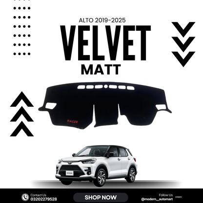 Toyota Raize 2020–2025 High Quality Velvet Dashboard Mat