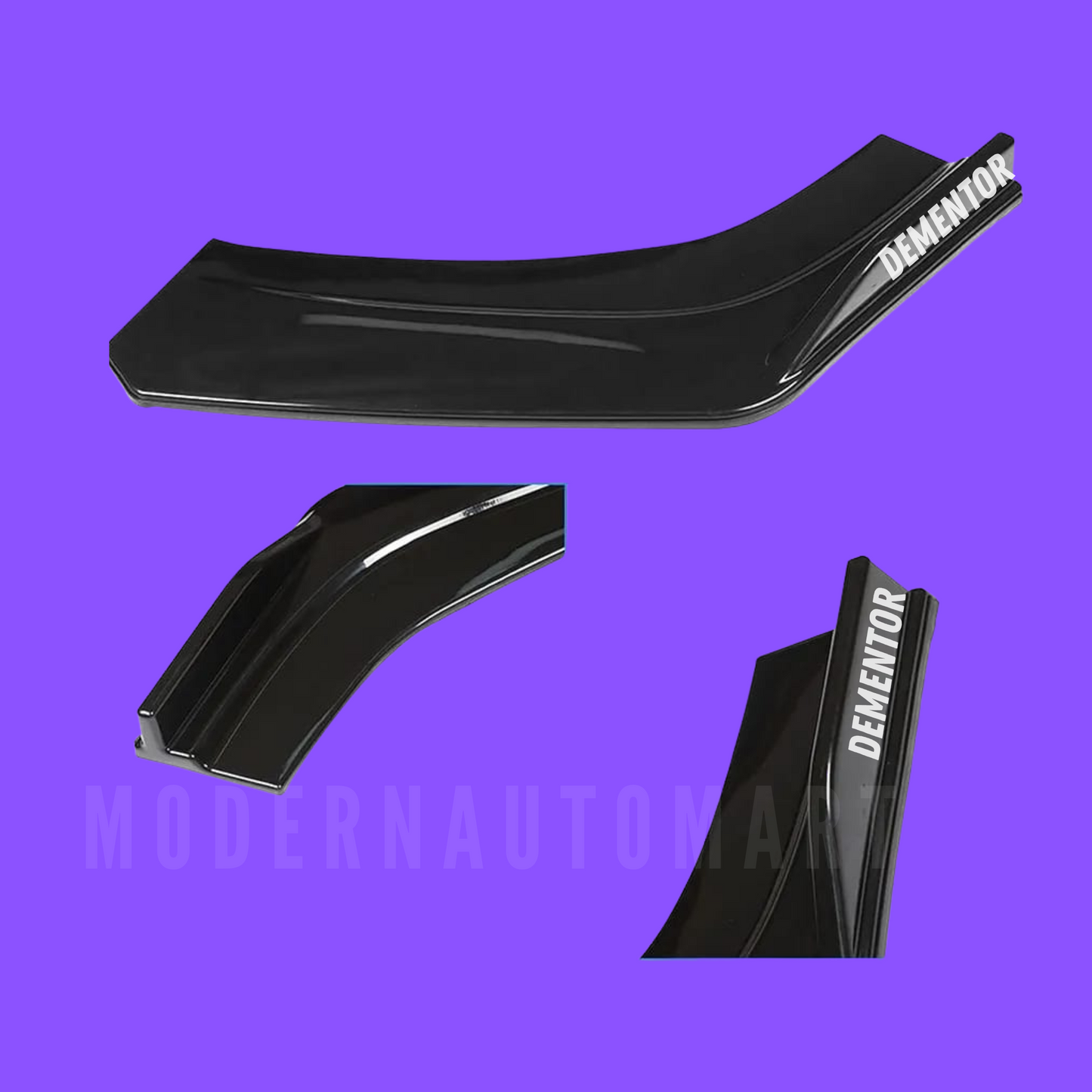 Car Front Bumper Splitter – Red with Black Lip ABS Plastic (4pcs Set)