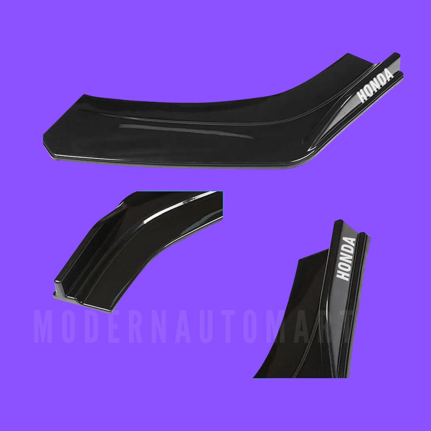 Car Front Bumper Splitter – Red with Black Lip ABS Plastic (4pcs Set)