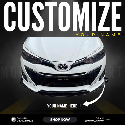 Car Front Bumper Splitter – Black with Black Lip ABS Plastic (4pcs Set)