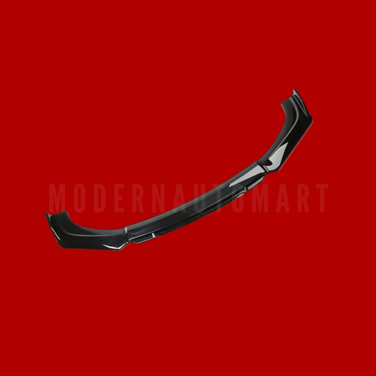 Car Front Bumper Splitter – Black with Black Lip ABS Plastic (4pcs Set)