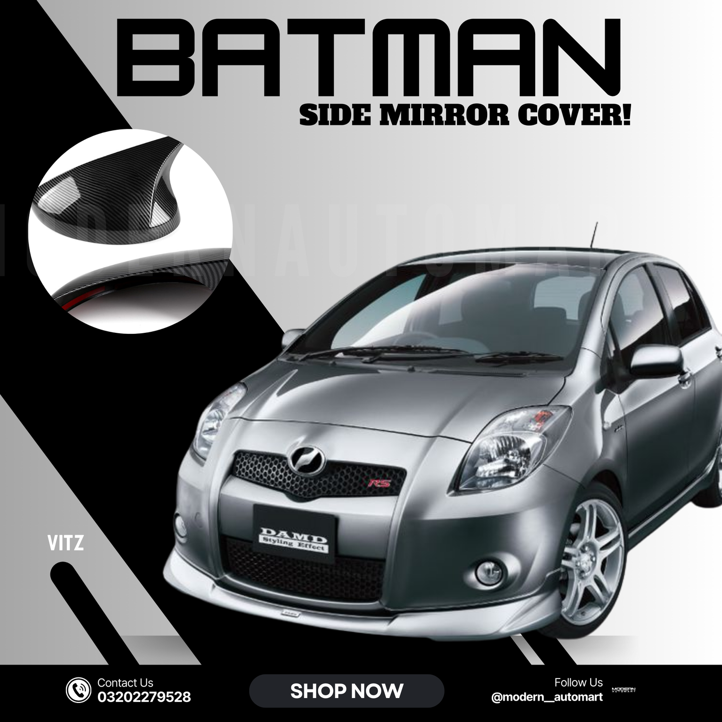 Vitz 2008 Batman Side Mirror Cover