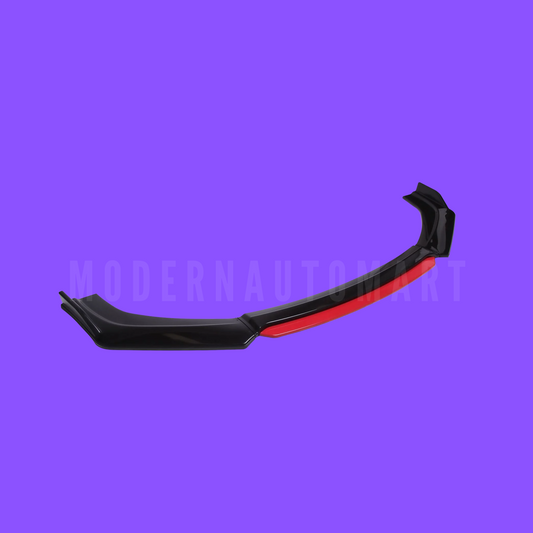 Car Front Bumper Splitter – Red with Black Lip ABS Plastic (4pcs Set)
