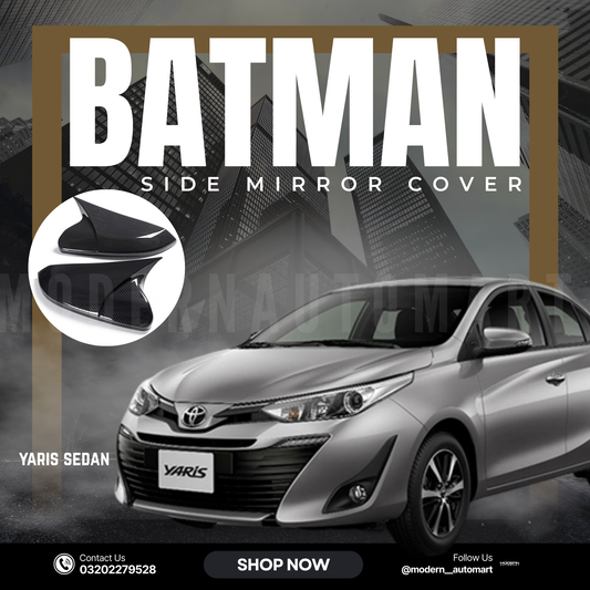 Yaris Sedan Batman Style Side Mirror Cover-CARBON FIBER