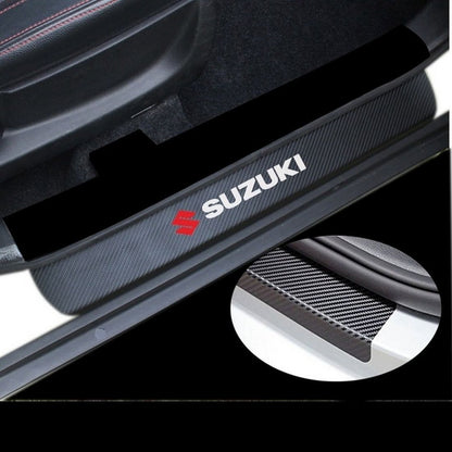 Carbon Fiber Car Door Threshold Anti-Scratch Sticker – 4Pcs Protective Strips