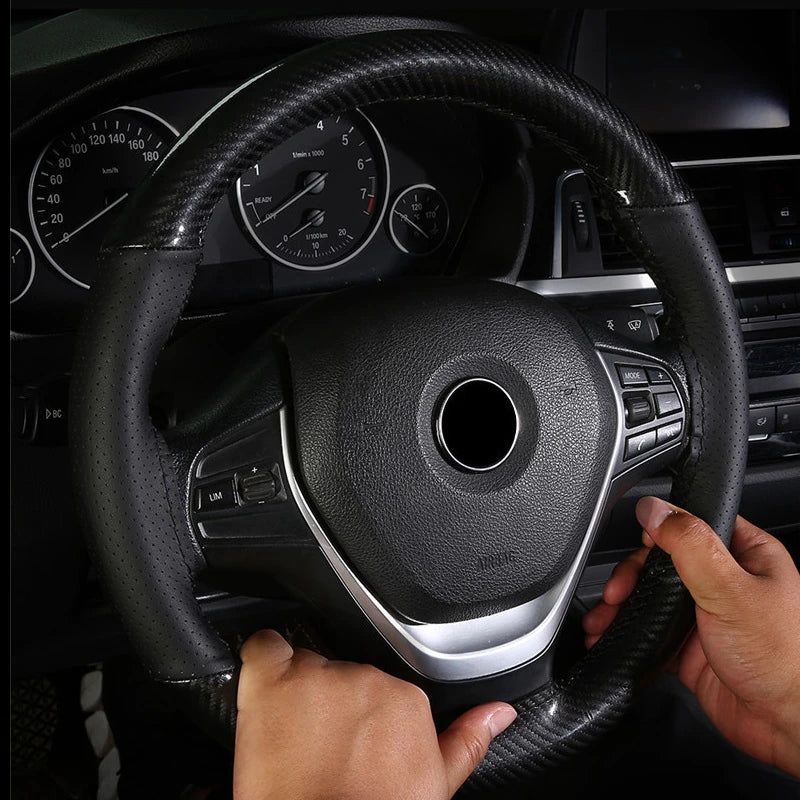 Carbon Fiber Hand Stitched Steering Wheel Cover – Premium Grip & Style