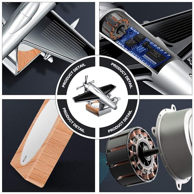 Stylish Solar Airplane Model Car Dashboard Air Freshener Perfume – Rotating Decoration