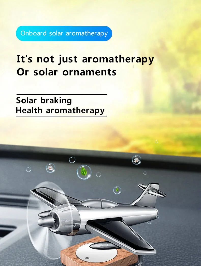 Stylish Solar Airplane Model Car Dashboard Air Freshener Perfume – Rotating Decoration