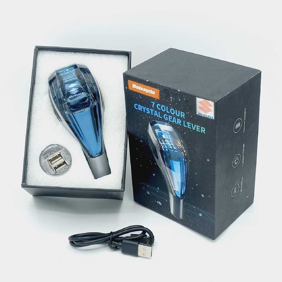Universal Suzuki Crystal Shape LED Gear Knob – Touch Activated Car Handball (1 Pc)