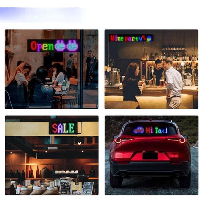 Matrix Panel Car LED Display – Flexible Screen with Emoji & Text Display, Bluetooth APP + Remote Control (1 Pc)