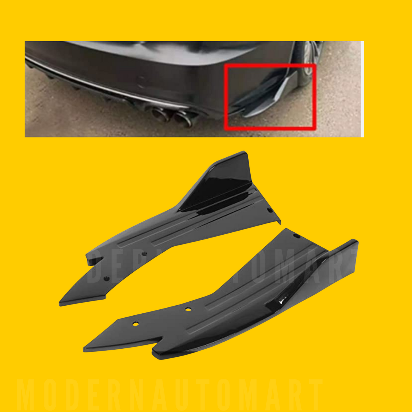 Car Rear Bumper Splitter Cut Style -Universal Abs Plastic
