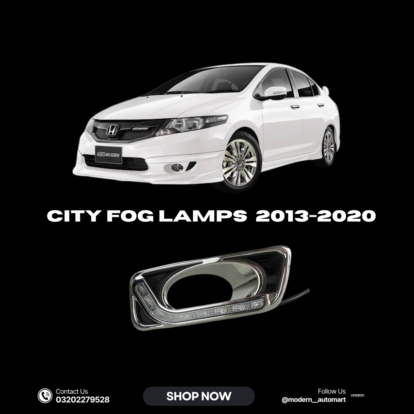 LED Fog Lamp Covers – Honda City 2013–2020