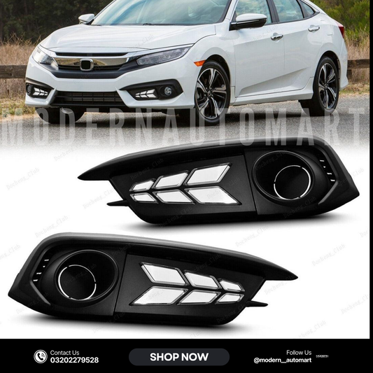Diamond-Style Fog Lamp Covers – Honda Civic 2017–2021