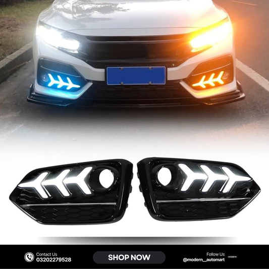 Arrow-Style LED Fog Light Covers – Honda Civic 2017–2020