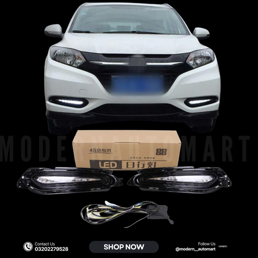 LED Daytime Running Lights (DRL) with Yellow Turn Signals – Honda Vezel 2015–2018