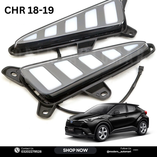 LED DRL Daylight Kit – Toyota C-HR Hatchback 2018–2019 (White + Amber)