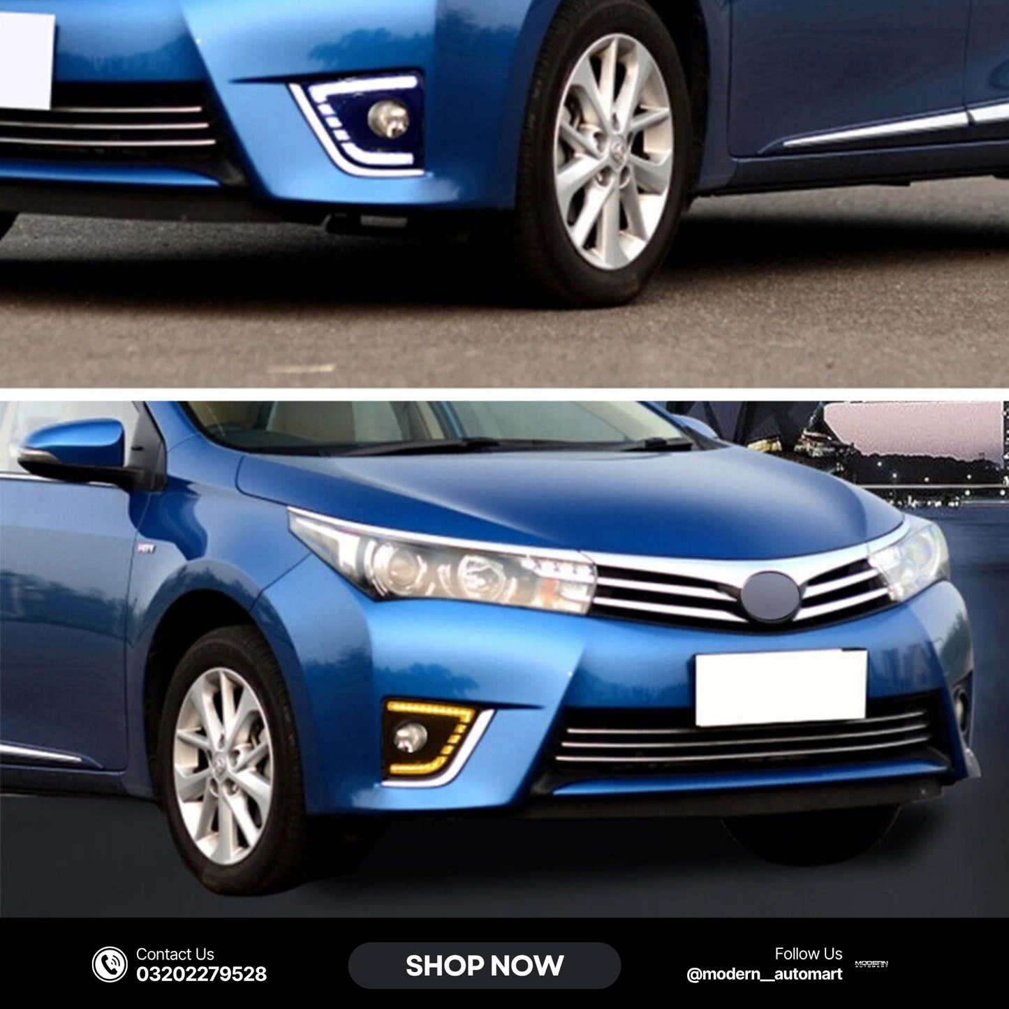 Sequential LED Fog Lamp Covers – Toyota Corolla 2014–2016