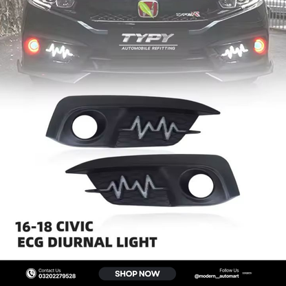 Heartbeat Style Fog Lamp Cover | Fits Honda Civic 2017–2021
