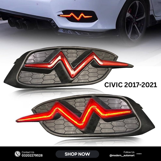 Heartbeat-Style LED Rear Bumper Light – Honda Civic 2017–2021