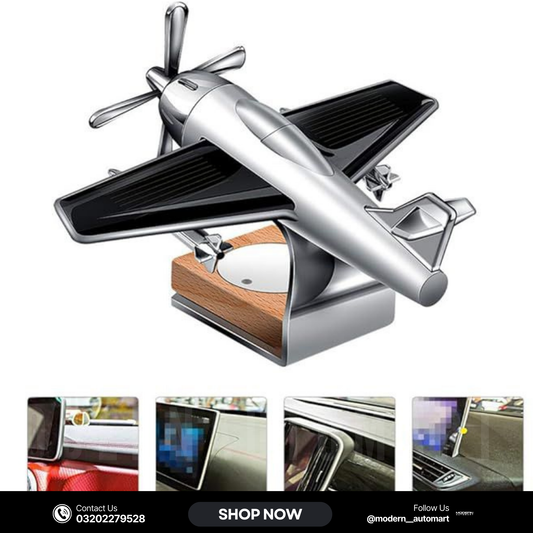 Stylish Solar Airplane Model Car Dashboard Air Freshener Perfume – Rotating Decoration
