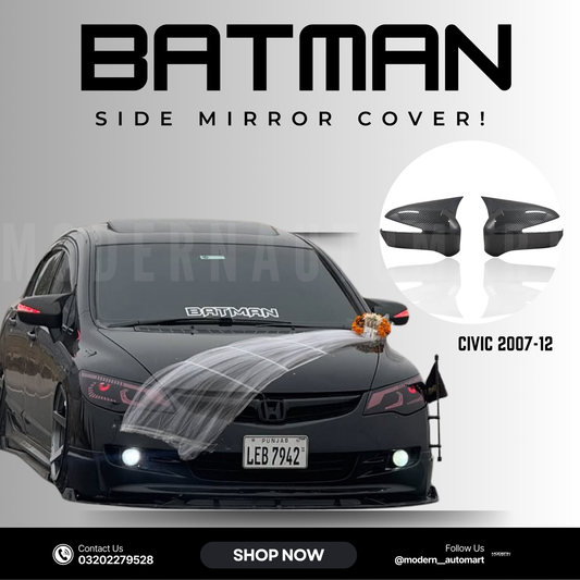 Civic reborn batman carbon fiber side mirror cover-fits on 2007-2012