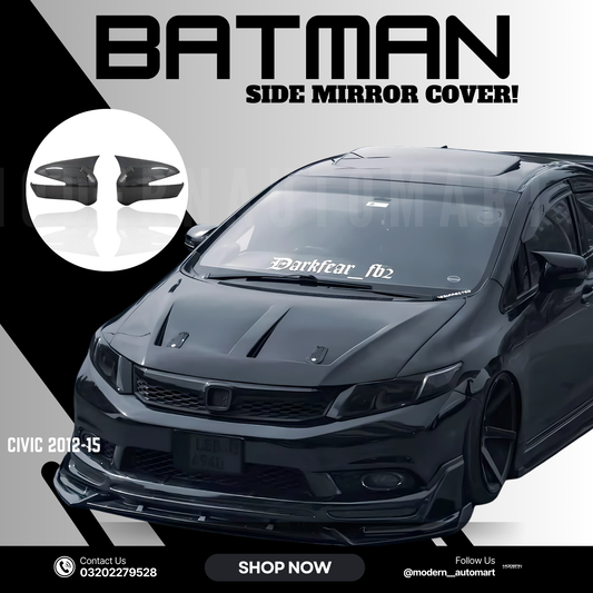 Civic rebirth carbon fiber batman side mirror cover-fits on civic 2013-2015
