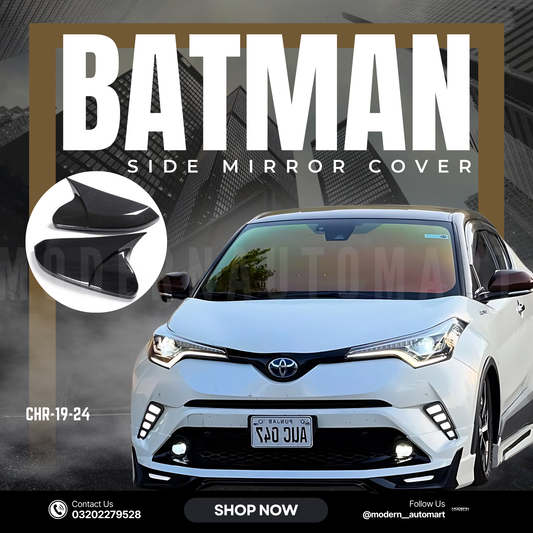 Chr batman style carbon fiber side mirror cover-chr 2019-2025