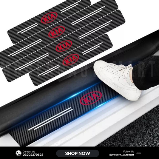 Carbon Fiber Car Door Threshold Anti-Scratch Sticker – 4Pcs Protective Strips