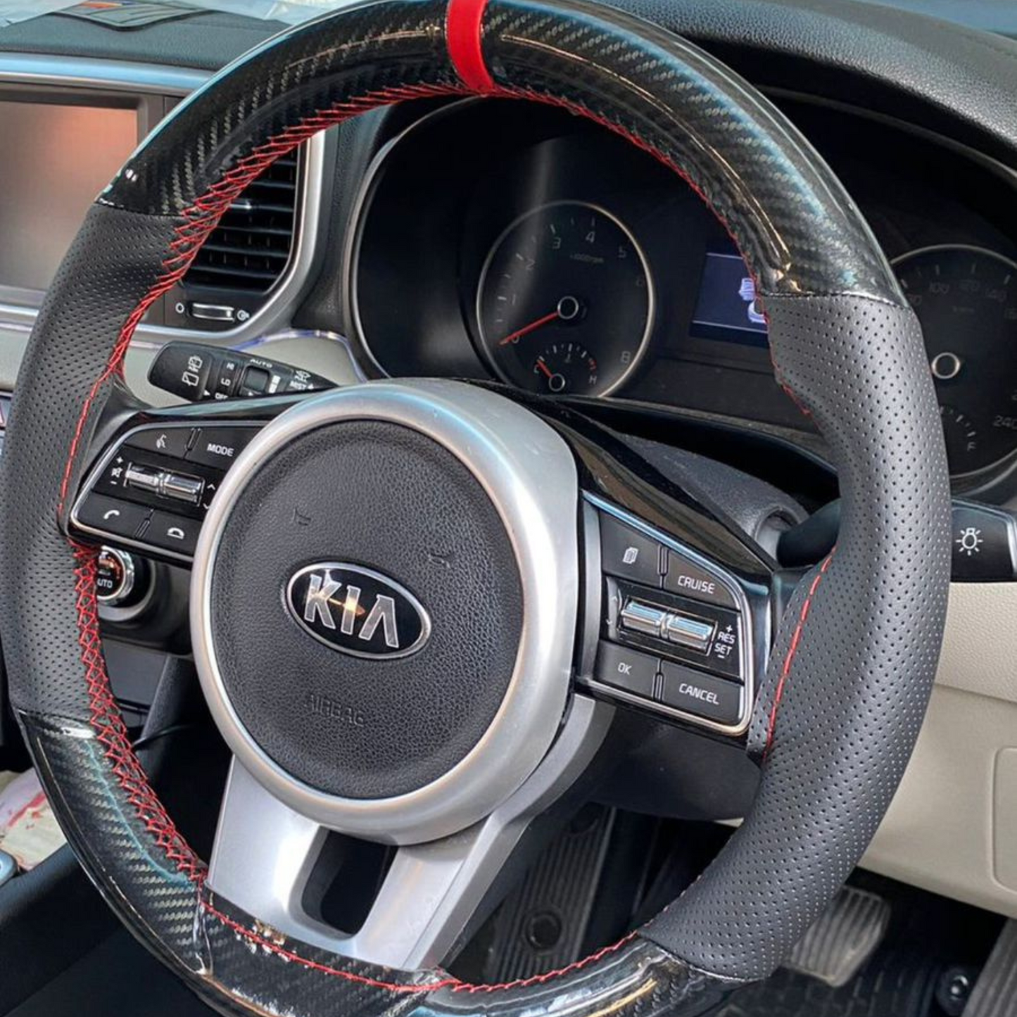 Carbon Fiber Hand Stitched Steering Wheel Cover – Premium Grip & Style