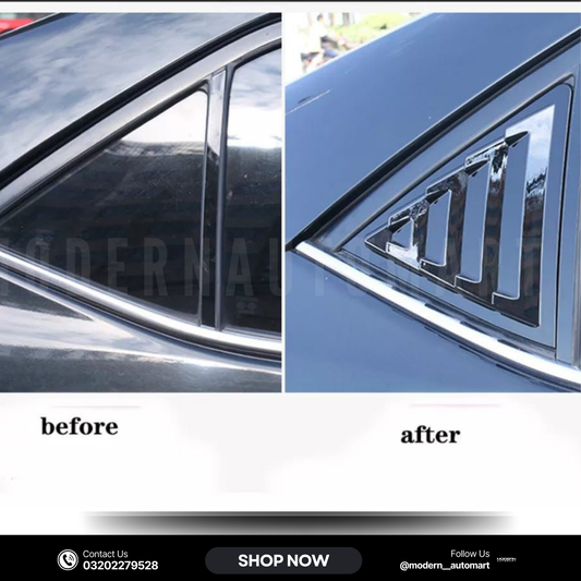 Toyota Corolla 2015-2022 Side Window Louver Shutter Covers – Black