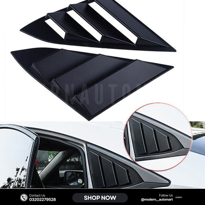 Honda Civic X Side Window Quarter Louver Covers – Black