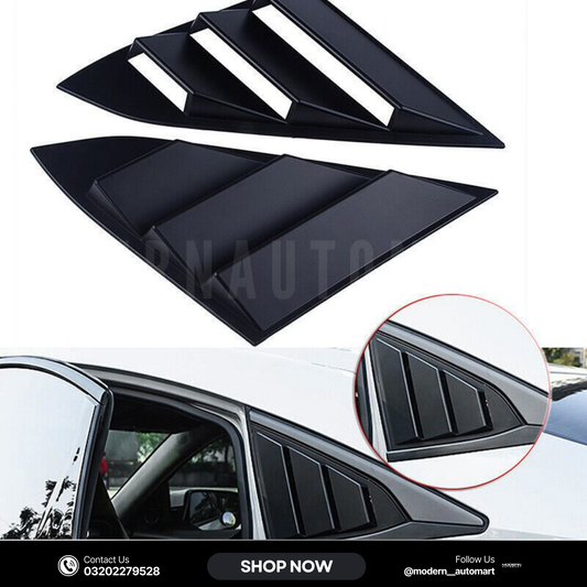 Honda Civic X Side Window Quarter Louver Covers – Black